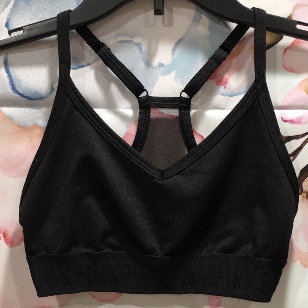 Pink black sports bra size XS